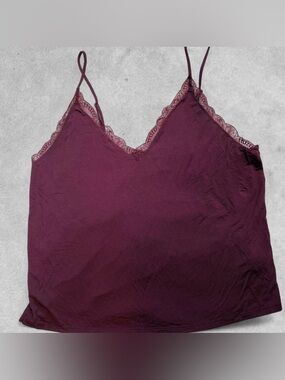 Victoria's Secret Lace-Trim Cami Burgundy LG